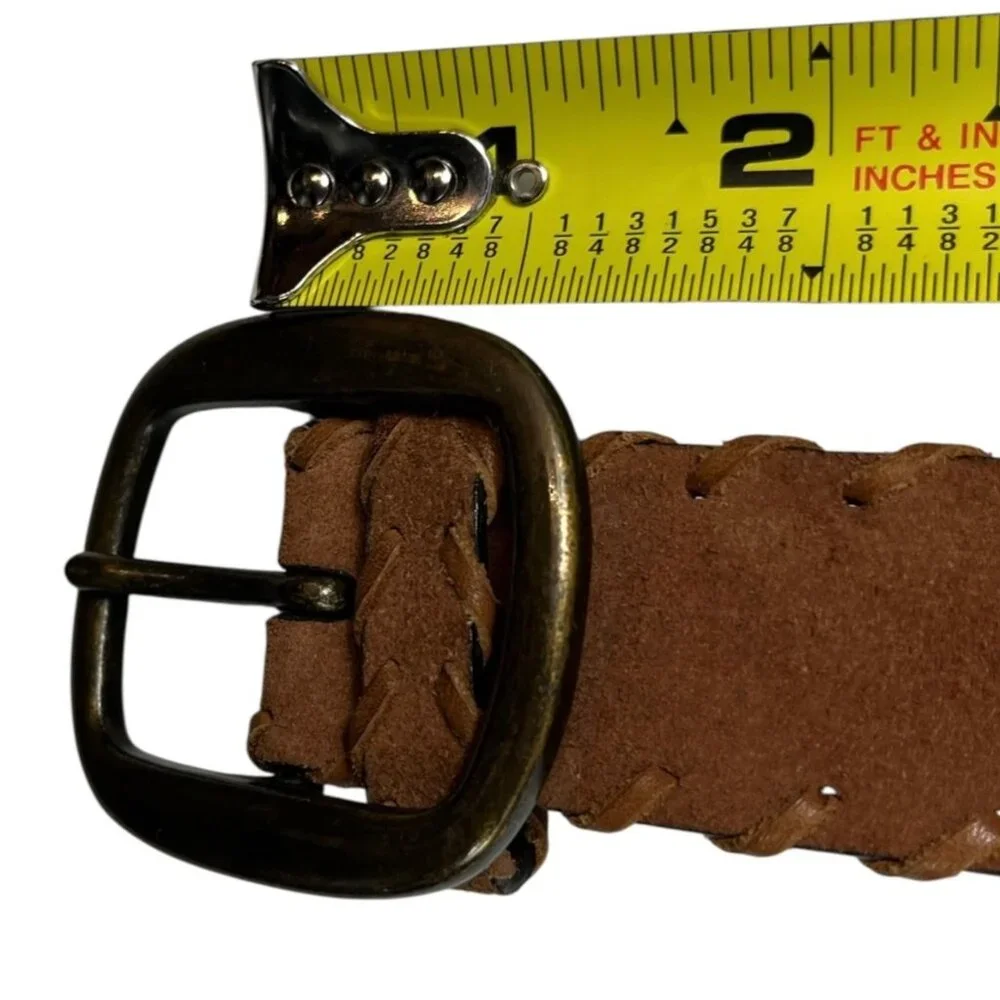 Fossil Belt Women's Size Medium Multicolor Suede Leather Patchwork Boho Cowgirl